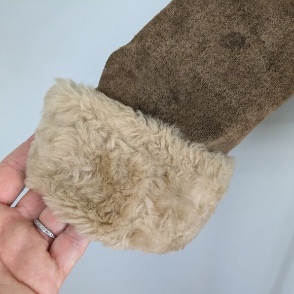 Vintage Mudd Suede Jacket M Brown Penny Lane Y2K Boho Shearling Faux Fur Retro - Picture 6 of 15